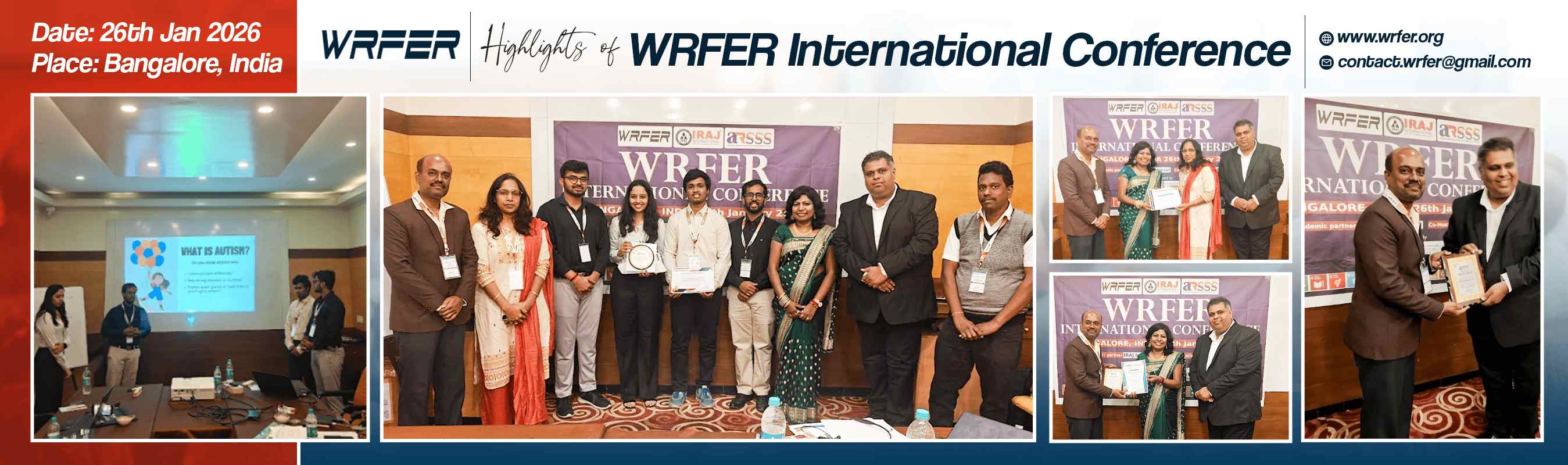WRFER International Conference in Bangalore, India, January 26, 2026